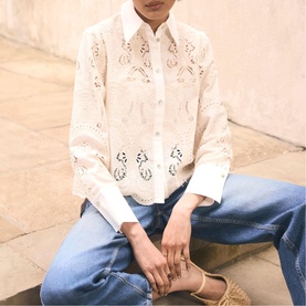 Crochet Palm Cropped Shirt
