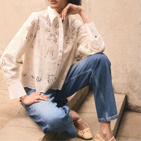 Crochet Palm Cropped Shirt