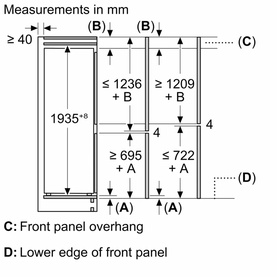 290L Built-in Fridge-Freezer Combination