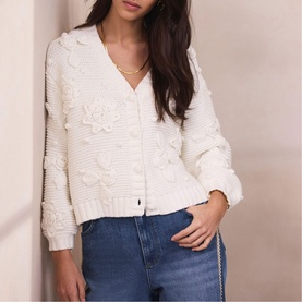 Flower Knit Cardigan