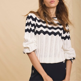 Striped Bow Back Sweater