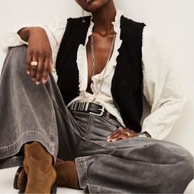 Yusc Oversized Wide Leg Jeans