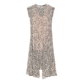 Leopard Handkerchief Flared Dress
