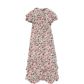 Floral Tiered Flared Dress