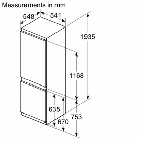 290L Built-in Fridge-Freezer Combination
