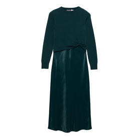 Woven Knit Flared Dress
