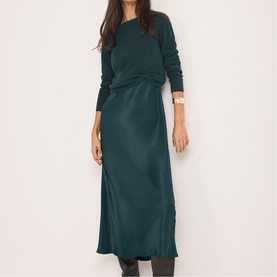 Woven Knit Flared Dress