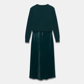 Woven Knit Flared Dress