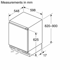 134L Built-under Larder Fridge