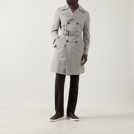 Double-Breasted Belted Trench Coat