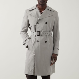 Double-Breasted Belted Trench Coat