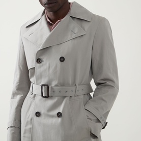 Double-Breasted Belted Trench Coat