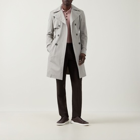 Double-Breasted Belted Trench Coat