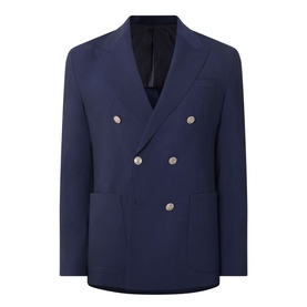 Patch Pocket Double-Breasted Blazer