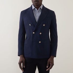 Patch Pocket Double-Breasted Blazer