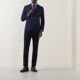 Patch Pocket Double-Breasted Blazer