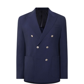 Patch Pocket Double-Breasted Blazer