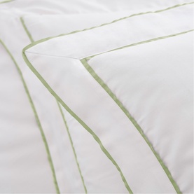 400 Thread Count Double Tape Edge Sage on White