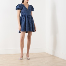 Daze Embellished Denim Mini Dress