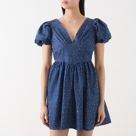 Daze Embellished Denim Mini Dress