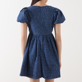 Daze Embellished Denim Mini Dress