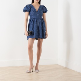 Daze Embellished Denim Mini Dress