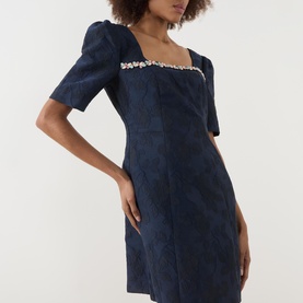 Frame Jacquard Mini Dress