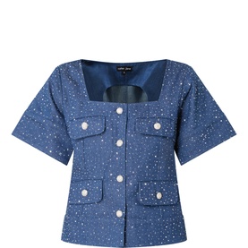 Embellished Denim Top
