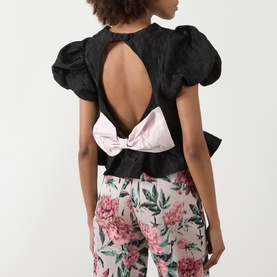 Screenplay Jacquard Bow Top
