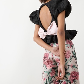 Screenplay Jacquard Bow Top