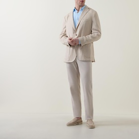 Micro Herringbone Single-Breasted Blazer