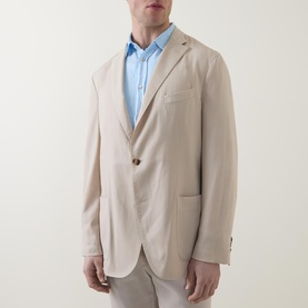 Micro Herringbone Single-Breasted Blazer