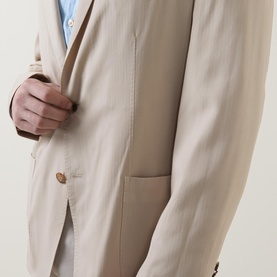Micro Herringbone Single-Breasted Blazer