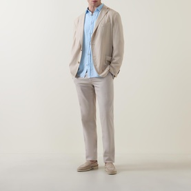 Micro Herringbone Single-Breasted Blazer