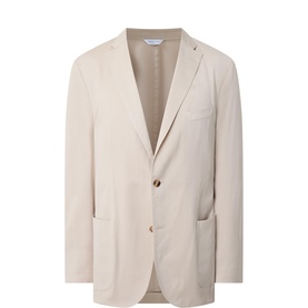 Micro Herringbone Single-Breasted Blazer