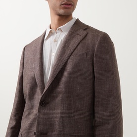 Prince of Wales Single-Breasted Blazer