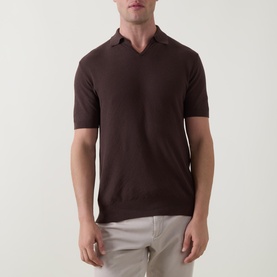 Structure Fine Knit Polo Shirt