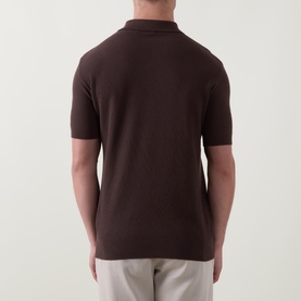 Structure Fine Knit Polo Shirt