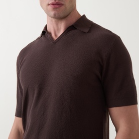 Structure Fine Knit Polo Shirt