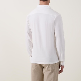 Solid Long-Sleeved Polo Shirt