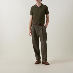 Pique Open Collar Polo Shirt