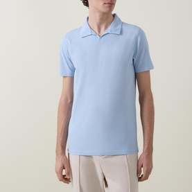Pique Open Collar Polo Shirt