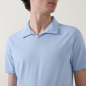 Pique Open Collar Polo Shirt