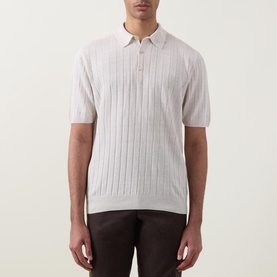 Rib Knit Polo Shirt