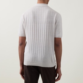 Rib Knit Polo Shirt