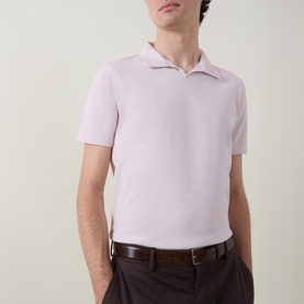 Pique Open Collar Polo Shirt
