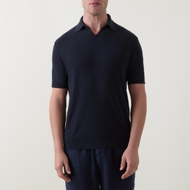 Structure Fine Knit Polo Shirt