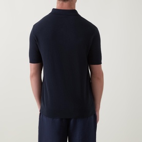 Structure Fine Knit Polo Shirt