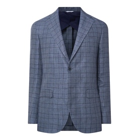 Tonal Check Single-Breasted Blazer