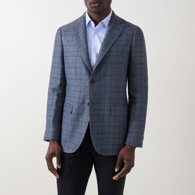 Tonal Check Single-Breasted Blazer